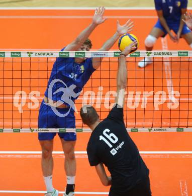 Volleyball Testspiel. SK Aich/Dob gegen ACH Ljubljana.  Jakub Klajmon (Aich/Dob). Bleiburg, am 25.9.2024.
Foto: Kuess
www.qspictures.net
---
pressefotos, pressefotografie, kuess, qs, qspictures, sport, bild, bilder, bilddatenbank