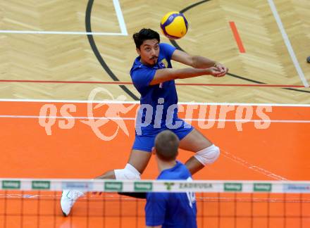 Volleyball Testspiel. SK Aich/Dob gegen ACH Ljubljana.  Vitor Yudi Yamamoto (Aich/Dob). Bleiburg, am 25.9.2024.
Foto: Kuess
www.qspictures.net
---
pressefotos, pressefotografie, kuess, qs, qspictures, sport, bild, bilder, bilddatenbank