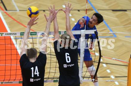 Volleyball Testspiel. SK Aich/Dob gegen ACH Ljubljana. Vitor Yudi Yamamoto  (Aich/Dob). Bleiburg, am 25.9.2024.
Foto: Kuess
www.qspictures.net
---
pressefotos, pressefotografie, kuess, qs, qspictures, sport, bild, bilder, bilddatenbank