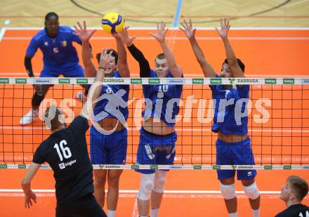 Volleyball Testspiel. SK Aich/Dob gegen ACH Ljubljana. Henriyue Adami, Jekabs Dzenis, Vitor Yudi Yamamoto (Aich/Dob). Bleiburg, am 25.9.2024.
Foto: Kuess
www.qspictures.net
---
pressefotos, pressefotografie, kuess, qs, qspictures, sport, bild, bilder, bilddatenbank