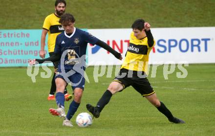 Fussball. 2. KLasse B. Faakersee 1b gegen Velden 1b.  Elmin Ducanovic (Faakersee), Bojan Cubrilo   (Velden).  Faak, am 28.9.2024.
Foto: Kuess
www.qspictures.net
---
pressefotos, pressefotografie, kuess, qs, qspictures, sport, bild, bilder, bilddatenbank