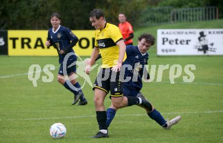 Fussball. 2. KLasse B. Faakersee 1b gegen Velden 1b.  Julius Ferdinand Wernig (Faakersee),  Bojan Cubrilo  (Velden).  Faak, am 28.9.2024.
Foto: Kuess
www.qspictures.net
---
pressefotos, pressefotografie, kuess, qs, qspictures, sport, bild, bilder, bilddatenbank