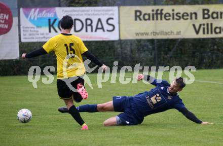 Fussball. 2. KLasse B. Faakersee 1b gegen Velden 1b.  Felix Kollinger (Faakersee),  Marcel Guenther Kuster  (Velden).  Faak, am 28.9.2024.
Foto: Kuess
www.qspictures.net
---
pressefotos, pressefotografie, kuess, qs, qspictures, sport, bild, bilder, bilddatenbank