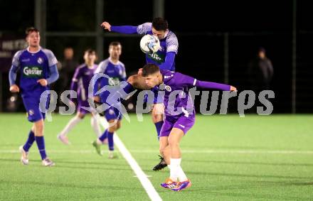 Fussball Kaerntner Liga. SK Austria Klagenfuer Amateure gegen Dellach.  Dino Delic (Klagenfurt),  Anton Ereiz (Dellach).  Klagenfurt, am 4.10.2024.
Foto: Kuess
www.qspictures.net
---
pressefotos, pressefotografie, kuess, qs, qspictures, sport, bild, bilder, bilddatenbank