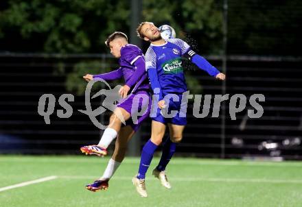 Fussball Kaerntner Liga. SK Austria Klagenfuer Amateure gegen Dellach.  Dino Delic (Klagenfurt), Benedikt Kaltenhofer   (Dellach).  Klagenfurt, am 4.10.2024.
Foto: Kuess
www.qspictures.net
---
pressefotos, pressefotografie, kuess, qs, qspictures, sport, bild, bilder, bilddatenbank