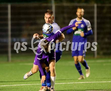 Fussball Kaerntner Liga. SK Austria Klagenfuer Amateure gegen Dellach. Matthias Dollinger  (Klagenfurt),  Armin Lulic (Dellach).  Klagenfurt, am 4.10.2024.
Foto: Kuess
www.qspictures.net
---
pressefotos, pressefotografie, kuess, qs, qspictures, sport, bild, bilder, bilddatenbank