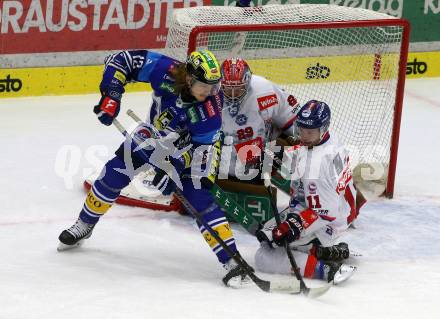 EBEL. Eishockey Bundesliga. VSV gegen HC TIWAG Innsbruck.  Pearson Chase  (VSV),  Jakubitzka Daniel (Innsbruck). Klagenfurt, 6.10.2024. 
Foto: Kuess
www.qspictures.net
---
pressefotos, pressefotografie, kuess, qs, qspictures, sport, bild, bilder, bilddatenbank