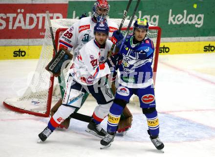 EBEL. Eishockey Bundesliga. VSV gegen HC TIWAG Innsbruck.  Tschurnig Johannes  (VSV),  Krogsgaard Anders (Innsbruck). Klagenfurt, 6.10.2024. 
Foto: Kuess
www.qspictures.net
---
pressefotos, pressefotografie, kuess, qs, qspictures, sport, bild, bilder, bilddatenbank