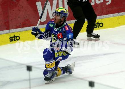 EBEL. Eishockey Bundesliga. VSV gegen HC TIWAG Innsbruck.  Torjubel Hancock Kevin  (VSV). Klagenfurt, 6.10.2024. 
Foto: Kuess
www.qspictures.net
---
pressefotos, pressefotografie, kuess, qs, qspictures, sport, bild, bilder, bilddatenbank