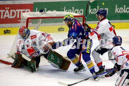 EBEL. Eishockey Bundesliga. VSV gegen HC TIWAG Innsbruck. Guus van Nes   (VSV), Buitenhuis Evan, Zusevics Zintis Nauris  (Innsbruck). Klagenfurt, 6.10.2024. 
Foto: Kuess
www.qspictures.net
---
pressefotos, pressefotografie, kuess, qs, qspictures, sport, bild, bilder, bilddatenbank