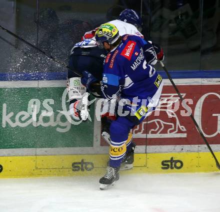 EBEL. Eishockey Bundesliga. VSV gegen HC TIWAG Innsbruck.   MacPherson Dylan (VSV),  Dobnig Jonas (Innsbruck). Klagenfurt, 6.10.2024. 
Foto: Kuess
www.qspictures.net
---
pressefotos, pressefotografie, kuess, qs, qspictures, sport, bild, bilder, bilddatenbank