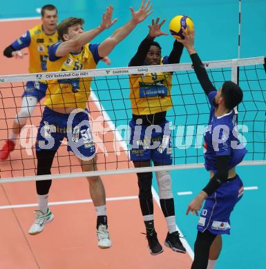 Volleyball CEV Cup. SK Sich/Dob gegen Lausanne. Jakub Klajmon, Bryan Camino Martinez (Aich/Dob). Bleiburg, am 9.10.2024.
Foto: Kuess
---
pressefotos, pressefotografie, kuess, qs, qspictures, sport, bild, bilder, bilddatenbank