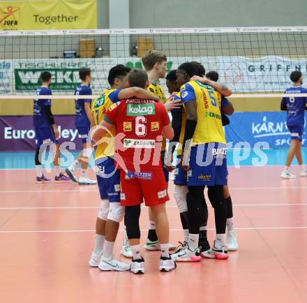 Volleyball CEV Cup. SK Sich/Dob gegen Lausanne. Jubel (Aich/Dob). Bleiburg, am 9.10.2024.
Foto: Kuess
---
pressefotos, pressefotografie, kuess, qs, qspictures, sport, bild, bilder, bilddatenbank