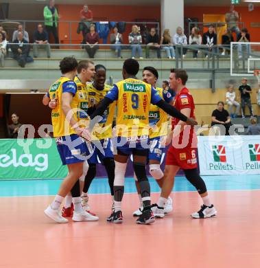 Volleyball CEV Cup. SK Sich/Dob gegen Lausanne. Jubel (Aich/Dob). Bleiburg, am 9.10.2024.
Foto: Kuess
---
pressefotos, pressefotografie, kuess, qs, qspictures, sport, bild, bilder, bilddatenbank