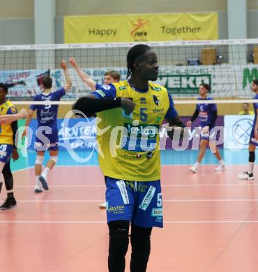 Volleyball CEV Cup. SK Sich/Dob gegen Lausanne.  Jubel Carlos Yoandrys Charles Santana  (Aich/Dob). Bleiburg, am 9.10.2024.
Foto: Kuess
---
pressefotos, pressefotografie, kuess, qs, qspictures, sport, bild, bilder, bilddatenbank