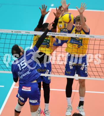 Volleyball CEV Cup. SK Sich/Dob gegen Lausanne. Carlos Yoandrys Charles Santana, Jakub Klajmon, (Aich/Dob). Bleiburg, am 9.10.2024.
Foto: Kuess
---
pressefotos, pressefotografie, kuess, qs, qspictures, sport, bild, bilder, bilddatenbank