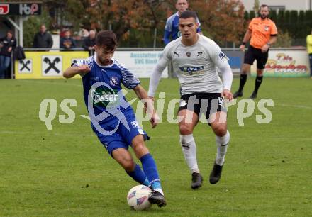 Fussball KÃ¤rntner Liga. Bleiburg gegen Dellach/Gail. Lazar Gacic (Bleiburg),   Samir Nuhanovic (Dellach).  Bleiburg, am 19.10.2024.
Foto: Kuess
---
pressefotos, pressefotografie, kuess, qs, qspictures, sport, bild, bilder, bilddatenbank