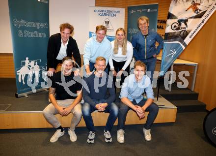 Spitzensport und Studium. Philipp Lindner (Eishockey), Jakob Eisner (Schi Alpin), Pia Schoeffmann (Snowboard), Thomas Brandauer, Thorsten Roecher (Fussball), Christopher CVetko (Fussball), Elias Benedikt Holzinger (Beachvolleyball), . Klagenfurt, am 16.10.2024.
Foto: Kuess
www.qspictures.net
---
pressefotos, pressefotografie, kuess, qs, qspictures, sport, bild, bilder, bilddatenbank