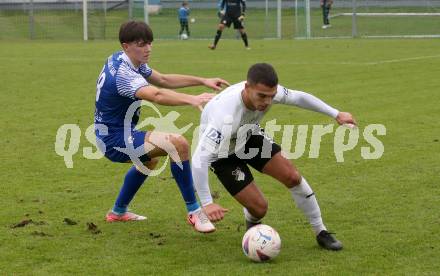 Fussball KÃ¤rntner Liga. Bleiburg gegen Dellach/Gail.  Lazar Gacic (Bleiburg),   Ajdin Domenig (Dellach).  Bleiburg, am 19.10.2024.
Foto: Kuess
---
pressefotos, pressefotografie, kuess, qs, qspictures, sport, bild, bilder, bilddatenbank