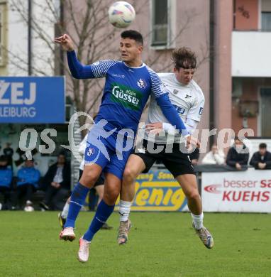 Fussball KÃ¤rntner Liga. Bleiburg gegen Dellach/Gail.  Matheo Pichler (Bleiburg),  Saso Kovacevic  (Dellach).  Bleiburg, am 19.10.2024.
Foto: Kuess
---
pressefotos, pressefotografie, kuess, qs, qspictures, sport, bild, bilder, bilddatenbank