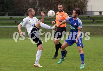 Fussball KÃ¤rntner Liga. Bleiburg gegen Dellach/Gail. Patrick Paul Oswaldi  (Bleiburg),   Maximilian Wastian  (Dellach).  Bleiburg, am 19.10.2024.
Foto: Kuess
---
pressefotos, pressefotografie, kuess, qs, qspictures, sport, bild, bilder, bilddatenbank