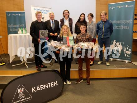 Spitzensport und Studium. Arno Arthofer, LH Peter Kaiser, Luc Bousseau, Alexandra Unger, Angelika Wiegele, Thomas Brandauer, Lea Bostjancic (Leichtathletik), Martin Messner (Radsport). Klagenfurt, am 16.10.2024.
Foto: Kuess
www.qspictures.net
---
pressefotos, pressefotografie, kuess, qs, qspictures, sport, bild, bilder, bilddatenbank