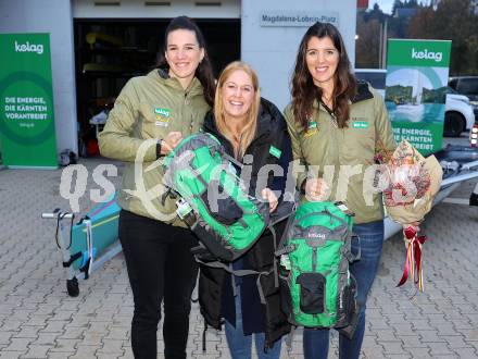 Rudern. Ehrung Magdalena und Katharina Lobnig. Katharina Lobnig, Bianca Quengler-Blankenhagen, Magdalena Lobnig. VÃ¶lkermarkt, am 19.10.2024.
Foto: Kuess
---
pressefotos, pressefotografie, kuess, qs, qspictures, sport, bild, bilder, bilddatenbank