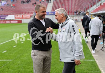 Fussball Bundesliga.  SK Austria Klagenfurt gegen Austria Wien .  Zeljko Karajica, Trainer Peter Pacult (Klagenfurt). Klagenfurt, am 20.10.2024.
Foto: Kuess
www.qspictures.net
---
pressefotos, pressefotografie, kuess, qs, qspictures, sport, bild, bilder, bilddatenbank