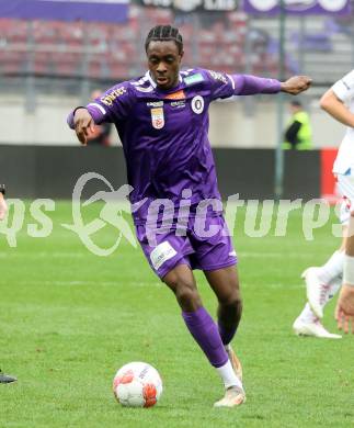 Fussball Bundesliga.  SK Austria Klagenfurt gegen Austria Wien .  Dikeni-Rafid Salifou (Klagenfurt). Klagenfurt, am 20.10.2024.
Foto: Kuess
www.qspictures.net
---
pressefotos, pressefotografie, kuess, qs, qspictures, sport, bild, bilder, bilddatenbank