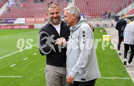 Fussball Bundesliga.  SK Austria Klagenfurt gegen Austria Wien .  Zeljko Karajica, Trainer Peter Pacult (Klagenfurt). Klagenfurt, am 20.10.2024.
Foto: Kuess
www.qspictures.net
---
pressefotos, pressefotografie, kuess, qs, qspictures, sport, bild, bilder, bilddatenbank