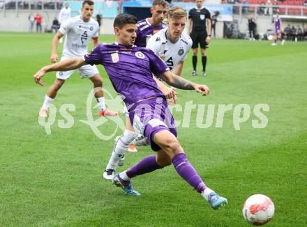 Fussball Bundesliga.  SK Austria Klagenfurt gegen Austria Wien . David Toshevski,   (Klagenfurt). Klagenfurt, am 20.10.2024.
Foto: Kuess
www.qspictures.net
---
pressefotos, pressefotografie, kuess, qs, qspictures, sport, bild, bilder, bilddatenbank