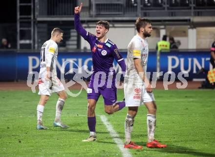 Fussball OEFB Cup. WAC gegen SK Austria Klagenfurt.  Torjubel Jannik Robatsch  (Austria Klagenfurt). Wolfsberg, am 30.10.2024.
Foto: Kuess
www.qspictures.net
---
pressefotos, pressefotografie, kuess, qs, qspictures, sport, bild, bilder, bilddatenbank