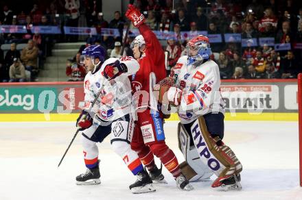 Eishockey Bundesliga. KAC gegen Innsbruck. Finn Van Ee (KAC), Nicholas Welsh, Evan Buitenhuis (Innsbruck). Klagenfurt, am 1.11.2024.
Foto: Kuess
---
pressefotos, pressefotografie, kuess, qs, qspictures, sport, bild, bilder, bilddatenbank