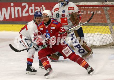 Eishockey Bundesliga. KAC gegen Innsbruck. Thomas Hundertpfund (KAC), Patrick Grasso (Innsbruck). Klagenfurt, am 1.11.2024.
Foto: Kuess
---
pressefotos, pressefotografie, kuess, qs, qspictures, sport, bild, bilder, bilddatenbank