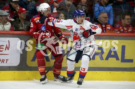 Eishockey Bundesliga. KAC gegen Innsbruck. Daniel Obersteiner (KAC), Devin Steffler (Innsbruck). Klagenfurt, am 1.11.2024.
Foto: Kuess
---
pressefotos, pressefotografie, kuess, qs, qspictures, sport, bild, bilder, bilddatenbank