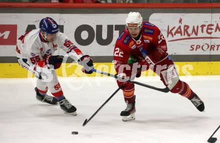 Eishockey Bundesliga. KAC gegen Innsbruck. Senna Peeters (KAC), Zintis Nauris Zusevics (Innsbruck). Klagenfurt, am 1.11.2024.
Foto: Kuess
---
pressefotos, pressefotografie, kuess, qs, qspictures, sport, bild, bilder, bilddatenbank