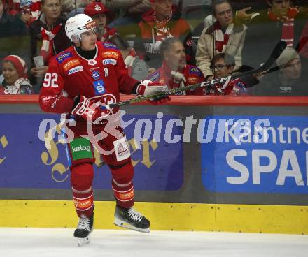 Eishockey Bundesliga. KAC gegen Innsbruck. Clemens Unterweger  (KAC). Klagenfurt, am 1.11.2024.
Foto: Kuess
---
pressefotos, pressefotografie, kuess, qs, qspictures, sport, bild, bilder, bilddatenbank