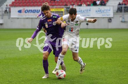 Fussball Bundesliga.  Austria Klagenfurt gegen WAC.  Thorsten Mahrer, (Austria Klagenfurt),  Thomas Sabitzer  (WAC). Klagenfurt, am 3.11.2024.
Foto: Kuess
www.qspictures.net
---
pressefotos, pressefotografie, kuess, qs, qspictures, sport, bild, bilder, bilddatenbank