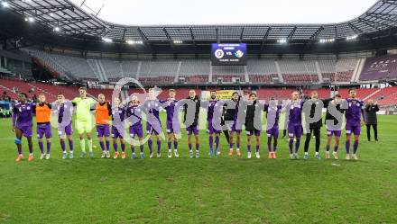 Fussball Bundesliga.  Austria Klagenfurt gegen WAC. Jubel   (Austria Klagenfurt).  Klagenfurt, am 3.11.2024.
Foto: Kuess
www.qspictures.net
---
pressefotos, pressefotografie, kuess, qs, qspictures, sport, bild, bilder, bilddatenbank