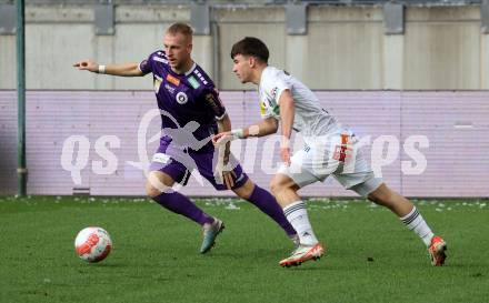 Fussball Bundesliga.  Austria Klagenfurt gegen WAC.  Florian Jaritz,  (Austria Klagenfurt),  Boris Matic (WAC). Klagenfurt, am 3.11.2024.
Foto: Kuess
www.qspictures.net
---
pressefotos, pressefotografie, kuess, qs, qspictures, sport, bild, bilder, bilddatenbank