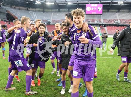 Fussball Bundesliga.  Austria Klagenfurt gegen WAC.  Jubel  (Austria Klagenfurt).  Klagenfurt, am 3.11.2024.
Foto: Kuess
www.qspictures.net
---
pressefotos, pressefotografie, kuess, qs, qspictures, sport, bild, bilder, bilddatenbank