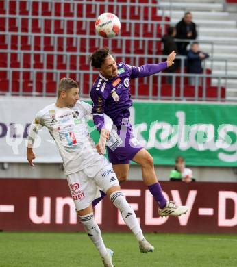 Fussball Bundesliga.  Austria Klagenfurt gegen WAC.  Simon Straudi,  (Austria Klagenfurt), Maximilian Ullmann  (WAC). Klagenfurt, am 3.11.2024.
Foto: Kuess
www.qspictures.net
---
pressefotos, pressefotografie, kuess, qs, qspictures, sport, bild, bilder, bilddatenbank