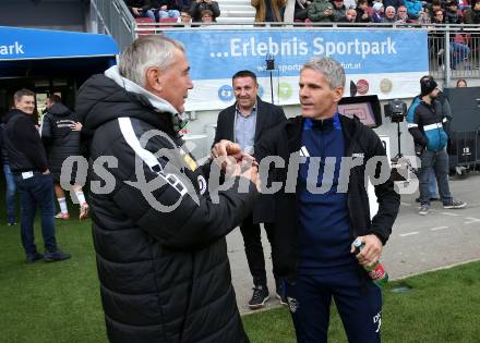 Fussball Bundesliga. SK Austria Klagenfurt gegen WAC.. Trainer Peter Pacult (Austria Klagenfurt), Trainer Dietmar Kuehbauer (WAC). Klagenfurt, am 3.11.2024
Foto: Kuess
---
pressefotos, pressefotografie, kuess, qs, qspictures, sport, bild, bilder, bilddatenbank