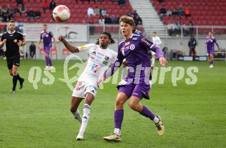 Fussball Bundesliga. SK Austria Klagenfurt gegen WAC.. Jannik Robatsch (Austria Klagenfurt), Thierno Ballo (WAC). Klagenfurt, am 3.11.2024
Foto: Kuess
---
pressefotos, pressefotografie, kuess, qs, qspictures, sport, bild, bilder, bilddatenbank