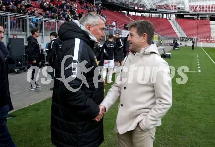 Fussball Bundesliga. SK Austria Klagenfurt gegen WAC.. Trainer Peter Pacult (Austria Klagenfurt), Dietmar Riegler (WAC). Klagenfurt, am 3.11.2024
Foto: Kuess
---
pressefotos, pressefotografie, kuess, qs, qspictures, sport, bild, bilder, bilddatenbank