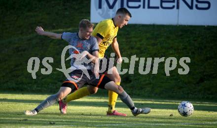 Fussball 1. Klasse D. Griffen gegen Bad St. Leonhard.  Leon Brisevac  (Griffen),  Lukas Kainz  (Bad St. Leonhard). Griffen, am 2.11.2024.
Foto: Kuess
www.qspictures.net
---
pressefotos, pressefotografie, kuess, qs, qspictures, sport, bild, bilder, bilddatenbank