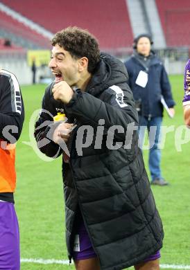 Fussball Bundesliga. SK Austria Klagenfurt gegen WAC.. Jubel Ben Bobzien (Austria Klagenfurt). Klagenfurt, am 3.11.2024
Foto: Kuess
---
pressefotos, pressefotografie, kuess, qs, qspictures, sport, bild, bilder, bilddatenbank