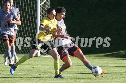 Fussball 1. Klasse D. Griffen gegen Bad St. Leonhard. Adrian Lippnig (Griffen), Luca Schuessler (Bad St. Leonhard). Griffen, am 2.11.2024.
Foto: Kuess
---
pressefotos, pressefotografie, kuess, qs, qspictures, sport, bild, bilder, bilddatenbank