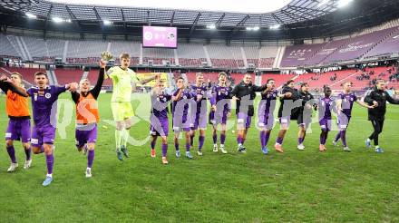 Fussball Bundesliga. SK Austria Klagenfurt gegen WAC.. Jubel (Austria Klagenfurt). Klagenfurt, am 3.11.2024
Foto: Kuess
---
pressefotos, pressefotografie, kuess, qs, qspictures, sport, bild, bilder, bilddatenbank