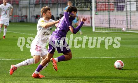 Fussball Bundesliga. SK Austria Klagenfurt gegen WAC.. Ben Bobzien (Austria Klagenfurt), Dominik Baumgartner (WAC). Klagenfurt, am 3.11.2024
Foto: Kuess
---
pressefotos, pressefotografie, kuess, qs, qspictures, sport, bild, bilder, bilddatenbank